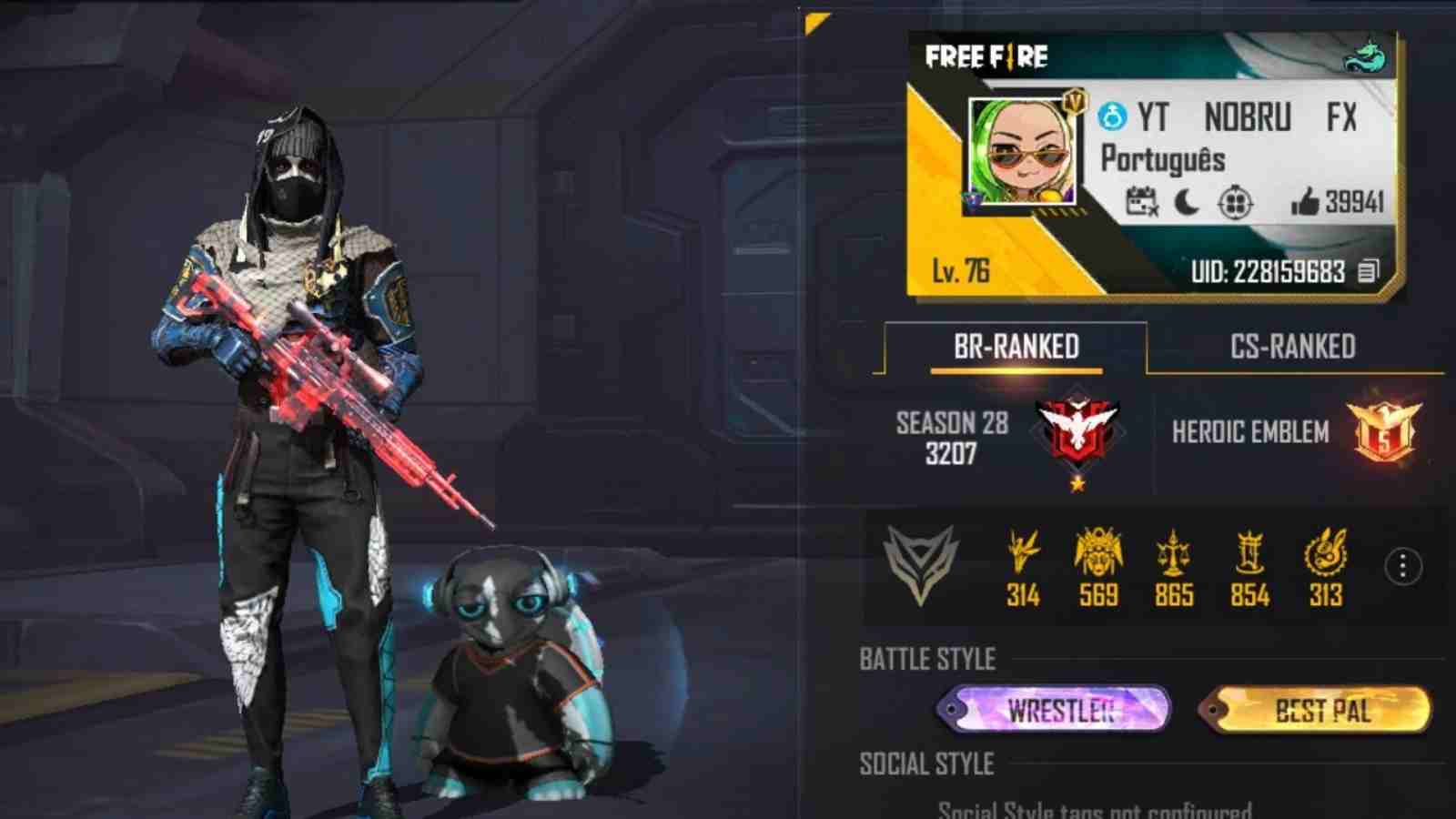 Nobru Free Fire MAX ID, Stats, K/D Ratio, YouTube Channel, Monthly Earnings, And More For July 2022