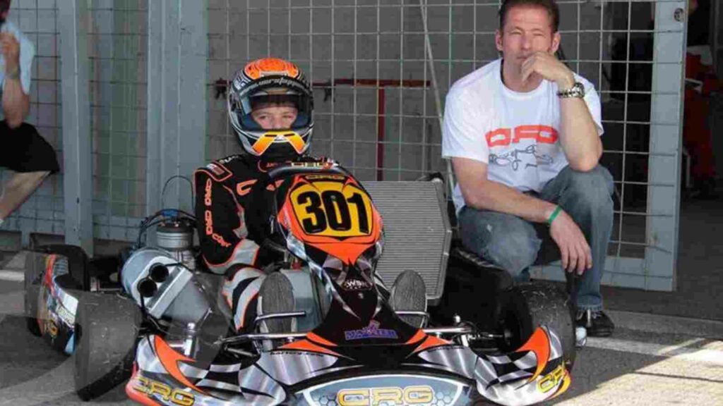 Jos Verstappen and Max Verstappen in his early karting days