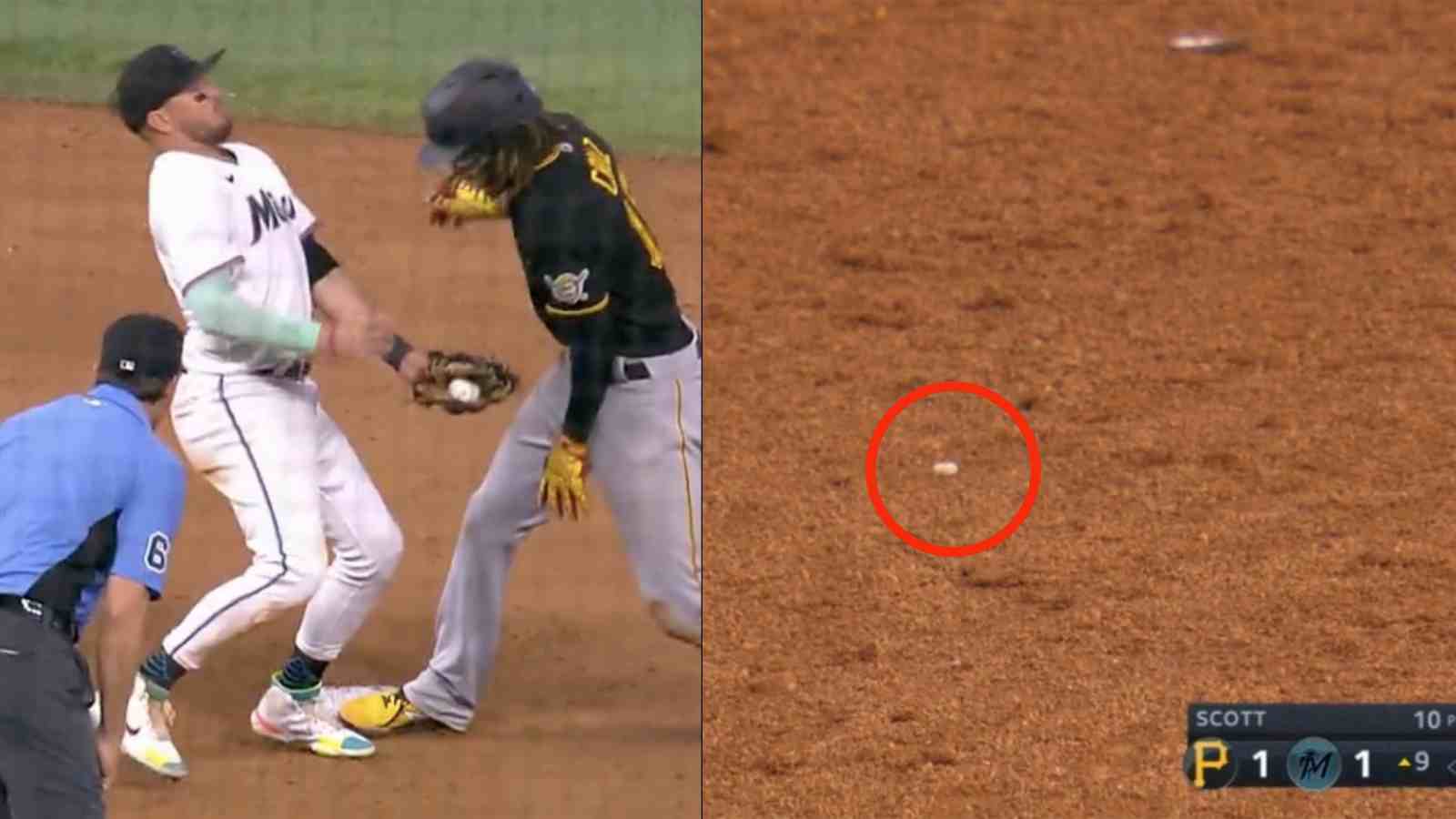 Watch: Miguel Rojas getting his tooth knocked out by Pirates No. 15 Oneil Cruz’s helmet