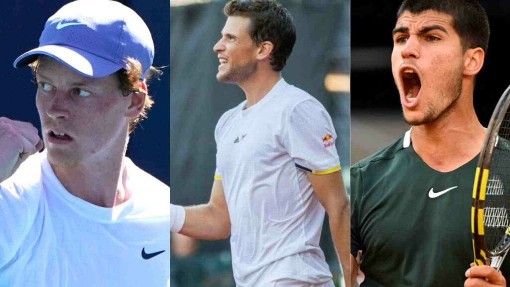 Jannik Sinner, Dominic Thiem, Carlos Alcaraz