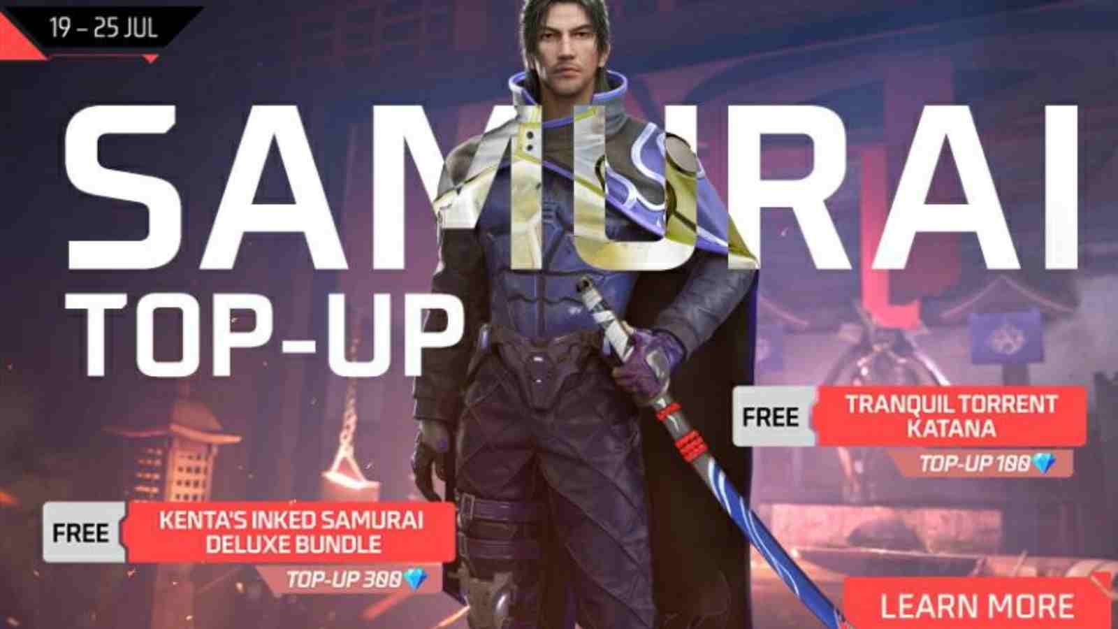 Free Fire MAX Samurai Top-Up: Rewards, Timeline, And More For July 2022