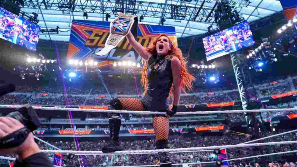 Becky Lynch at Summerslam 2021.