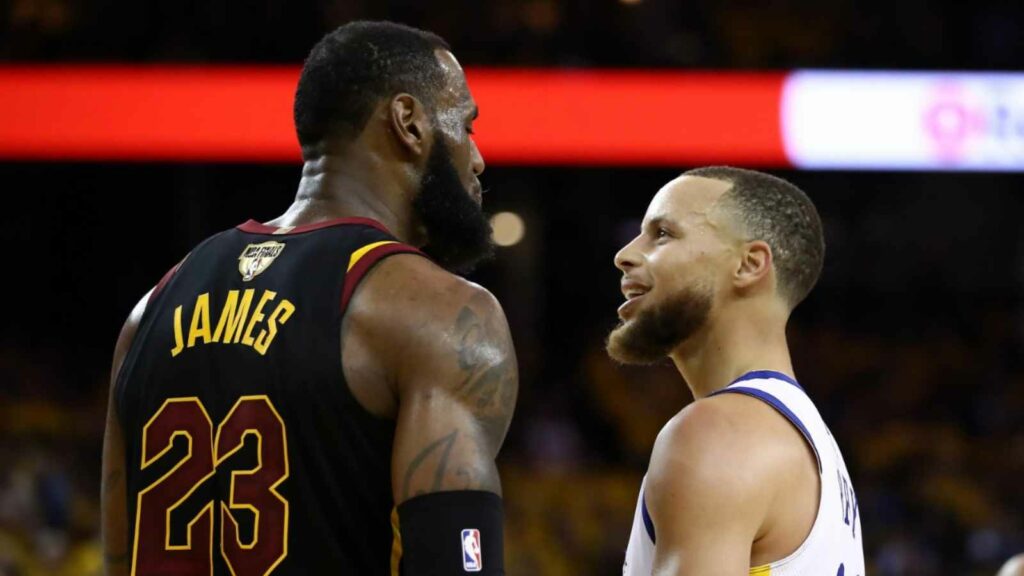 Lebron James and Stephen Curry in 2018