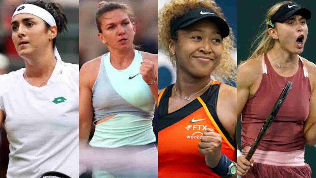 Ons Jabeur, Simona Halep, Naomi Osaka and Paula Badosa 