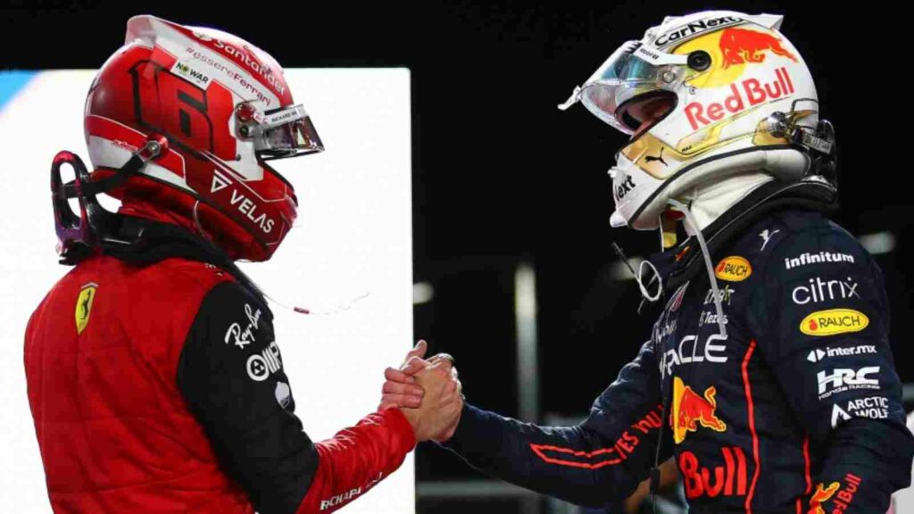 Charles Leclerc and Max Verstappen