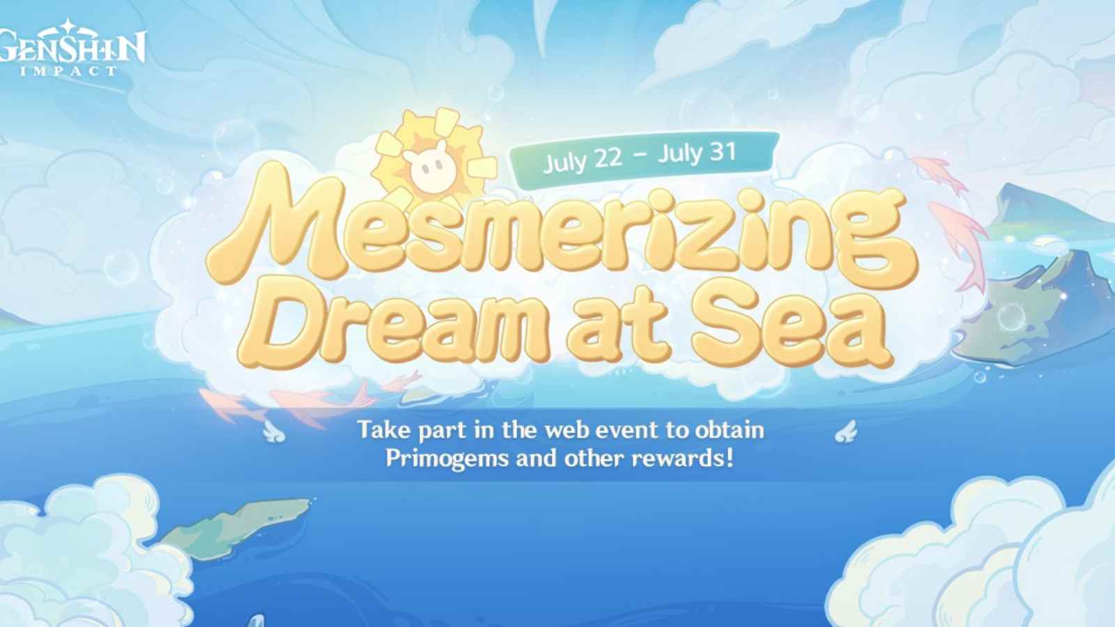 Genshin Impact web event: Get 80 primogems in Mesmerizing Dream at Sea event