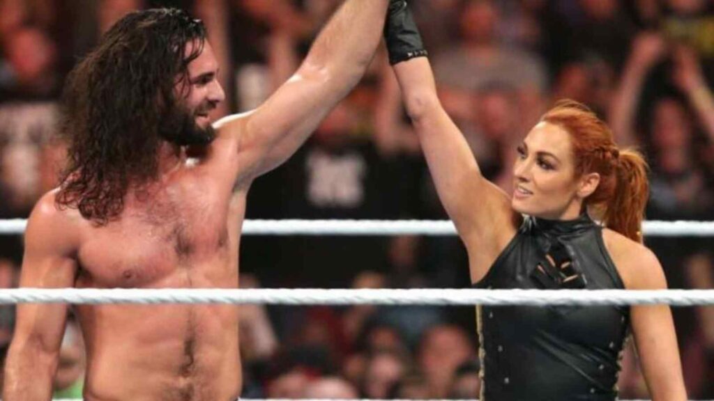 Becky Lynch and Seth Rollins