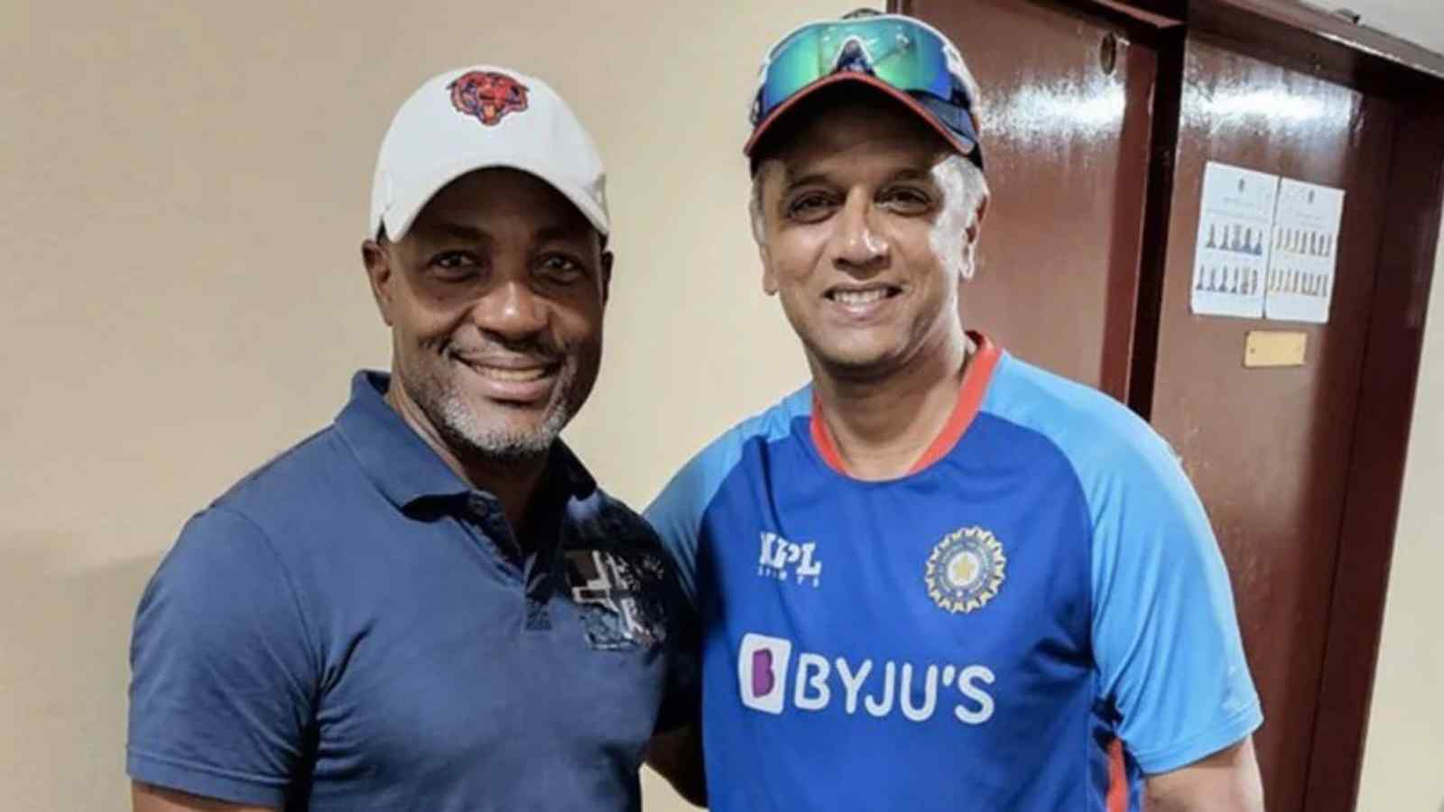 “Two Legends, One Frame”-  Rahul Dravid meets Brain Lara in Port of Spain; picture goes viral