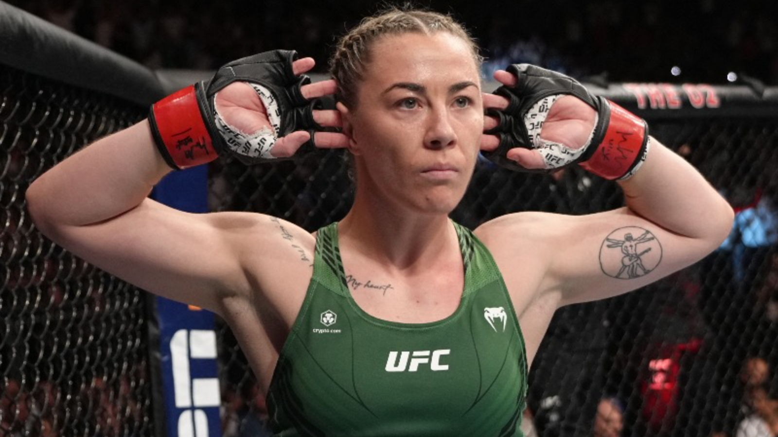 Molly McCann makes the crowd go wild with spinning elbow knockout against Hannah Goldy at UFC London