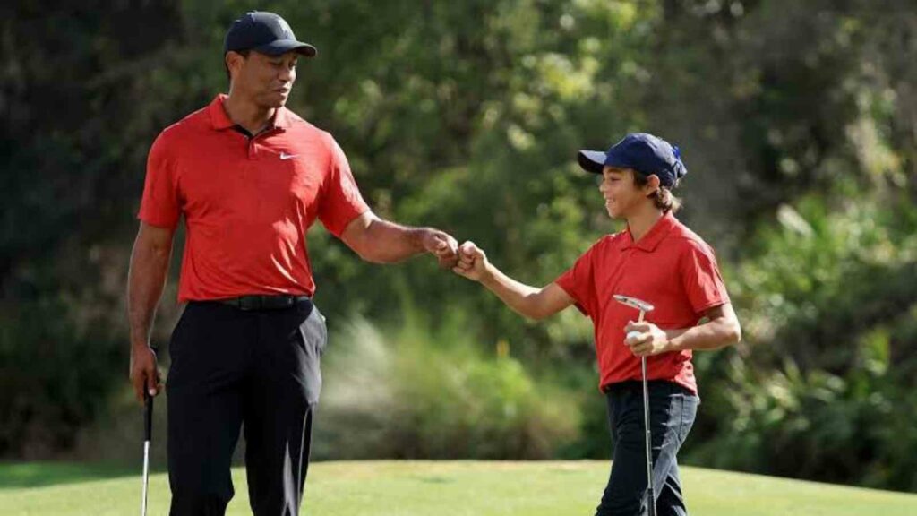 Tiger Woods and his son Charlie