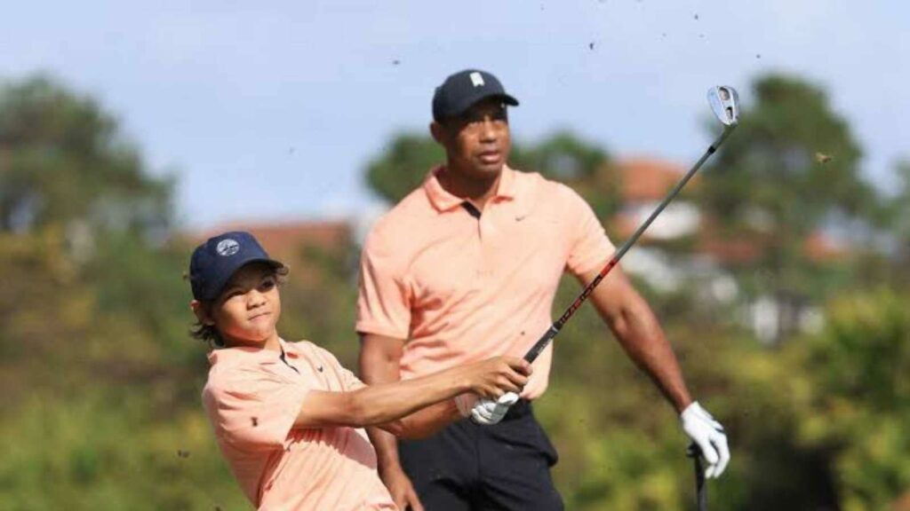 Tiger Woods and his son Charlie