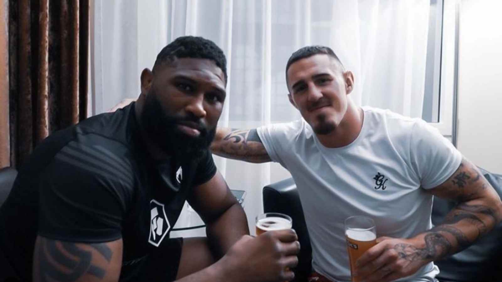 “Beer makes everything better” – Tom Aspinall and Curtis Blaydes share wholesome moment after terrifying injury at UFC London