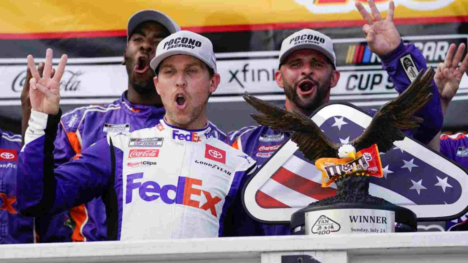 “That’s A Bullcrap Call NASCAR” NASCAR Twitter reacts to Denny Hamlin’s DQ in Pocono Raceway that cost him the win