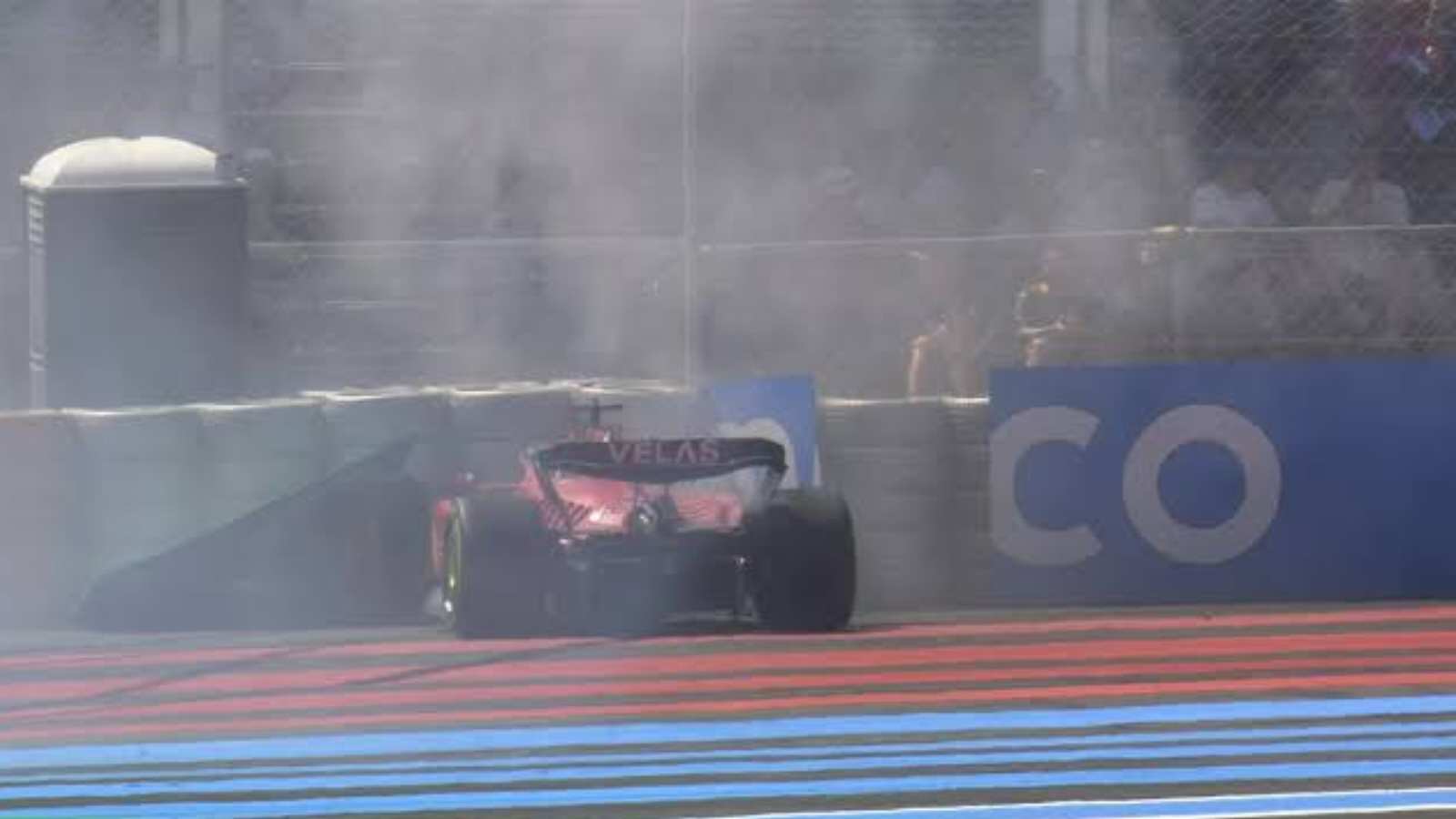 Charles Leclerc's F1-75 following the crash in the 2022 French Grand Prix 