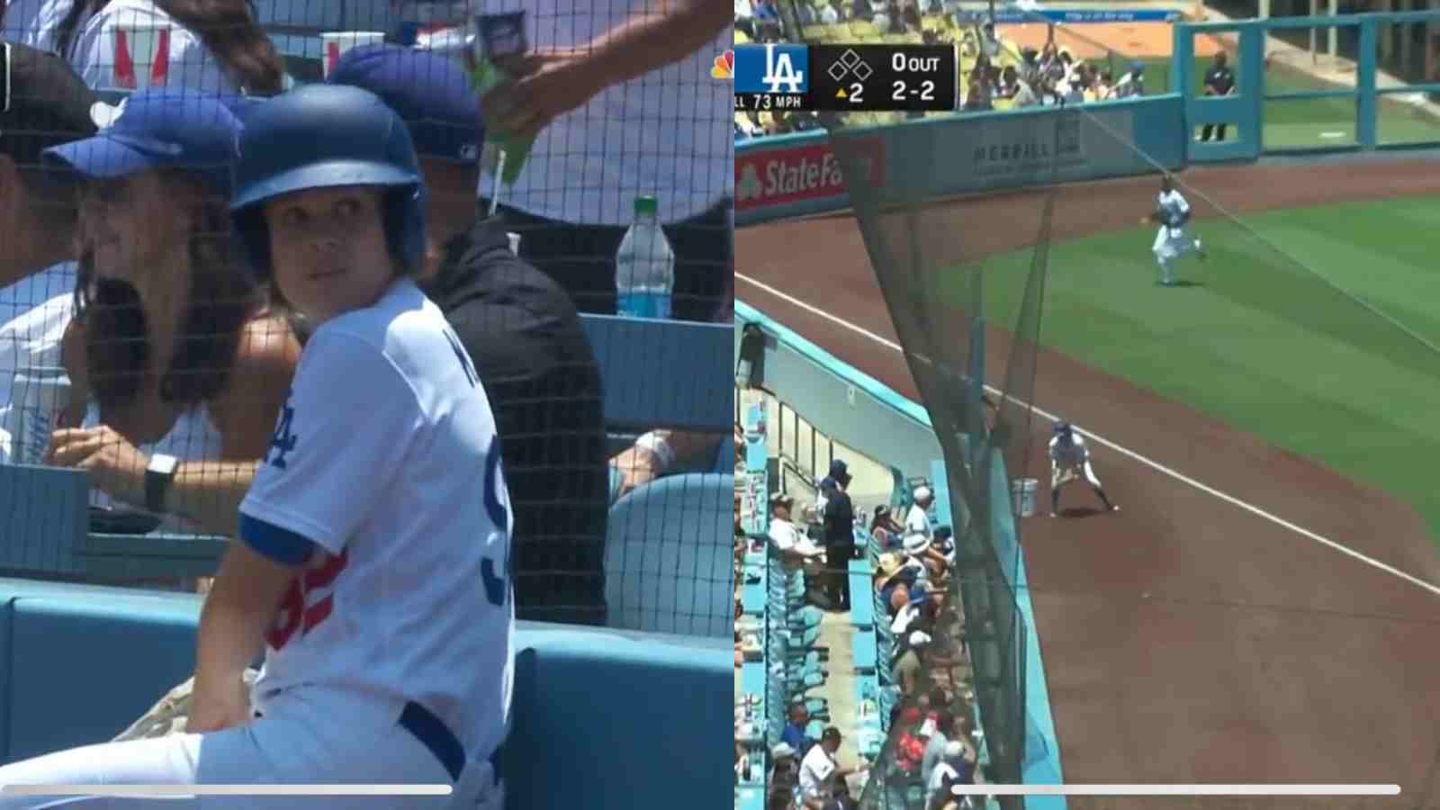 Watch: “Forget Juan Soto, sign her” MLB Twitter reacts to Dodgers’ Ball Girl inadvertently interfering Yermin Mercedes’ double