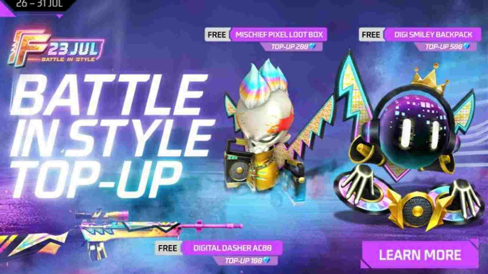 Free Fire MAX Battle In Style Top-Up Event: Rewards, And More For July 2022