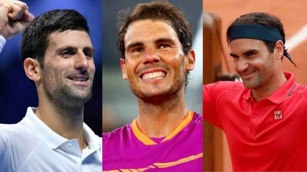 Novak Djokovic, Rafael Nadal and Roger Federer