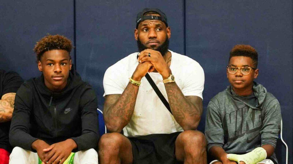 Bronny, Lebron and Bryce James