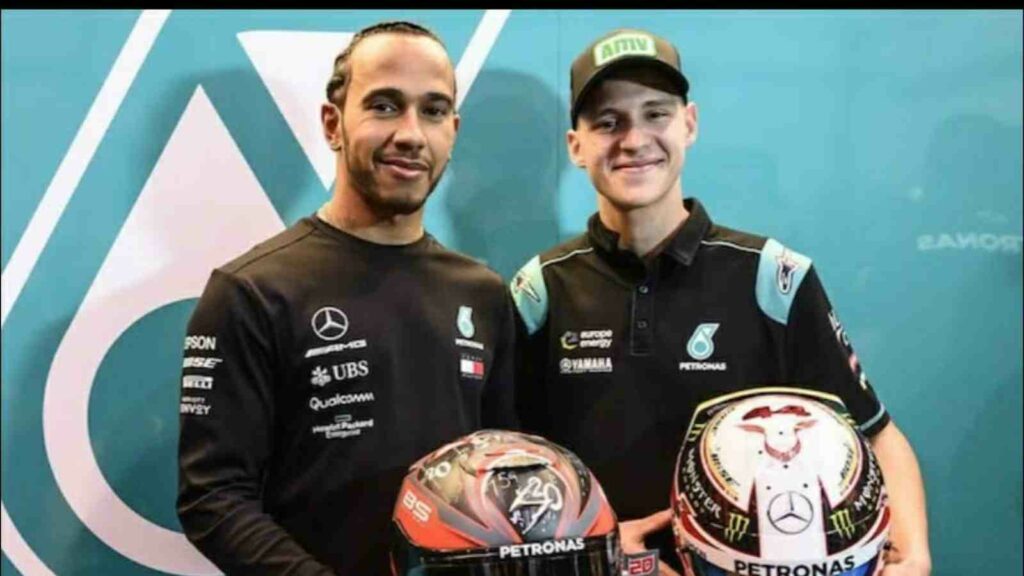 Fabio Quartararo and Lewis Hamilton