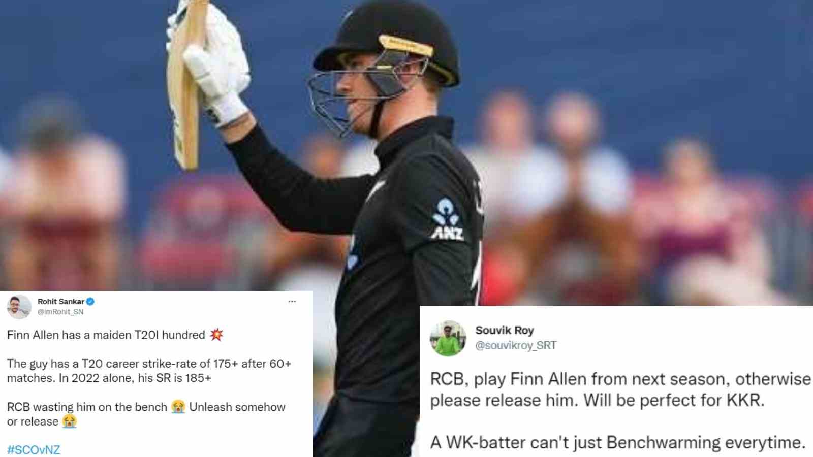 “RCB wasting him on the bench”- Twitter slams RCB as Finn Allen smashes  maiden international ton in his 1st T20I