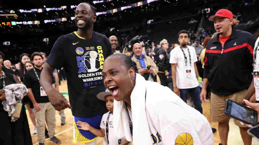 Draymond Green and his Mother celebrating championship