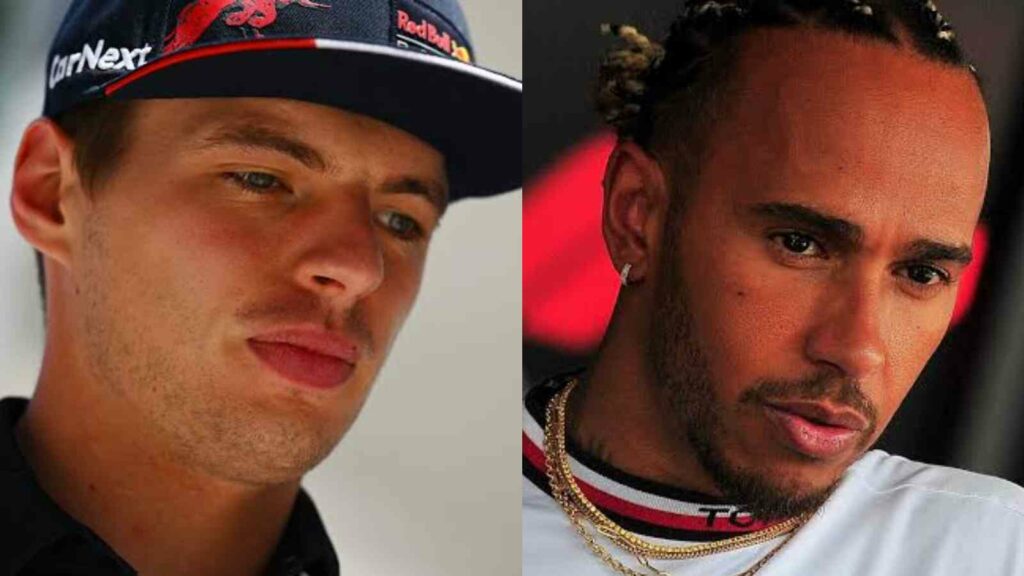 Max Verstappen(on the left) and Lewis Hamilton(on the right)