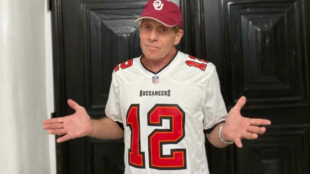 Skip Bayless in Bucs jersey