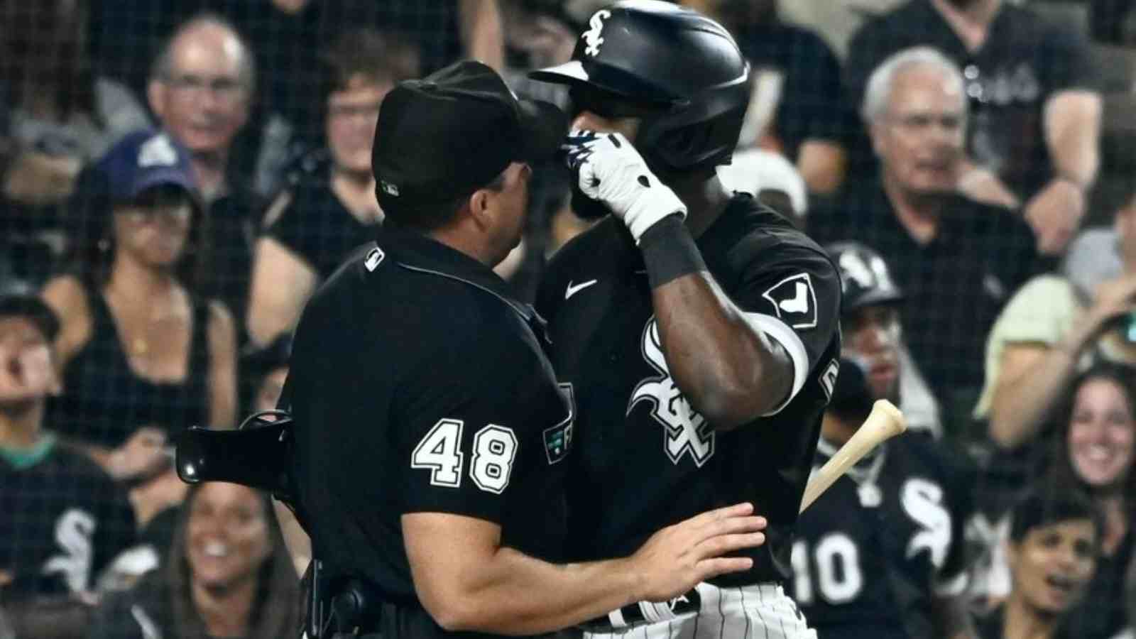 “I’ll f**k you up” Tim Anderson handed a 3-game suspension, helmet to hat contact with the umpire