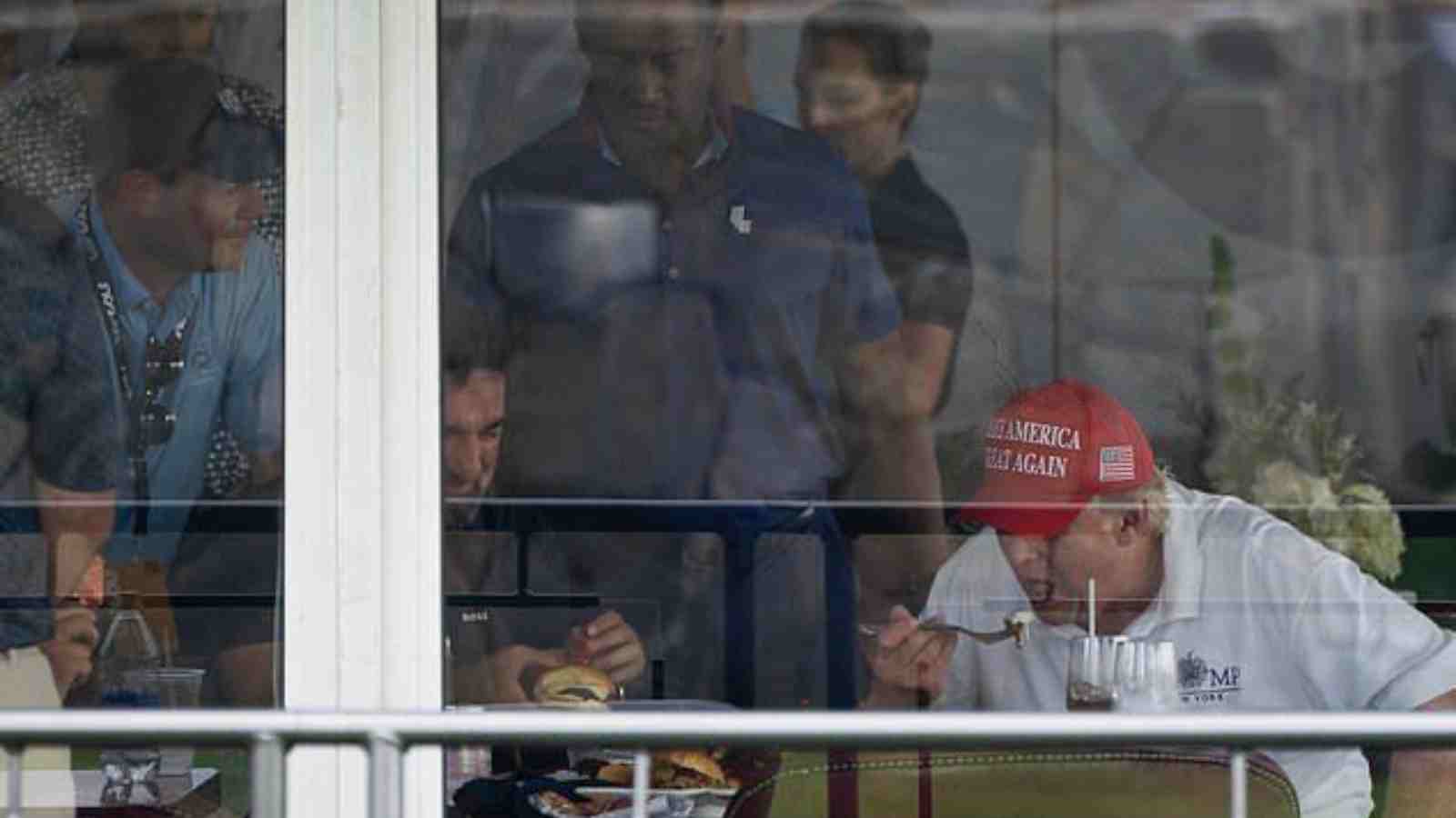 “Big MAGA and Fries”: Donald Trump snapped enjoying burgers and a coke with celebrities at LIV Golf event