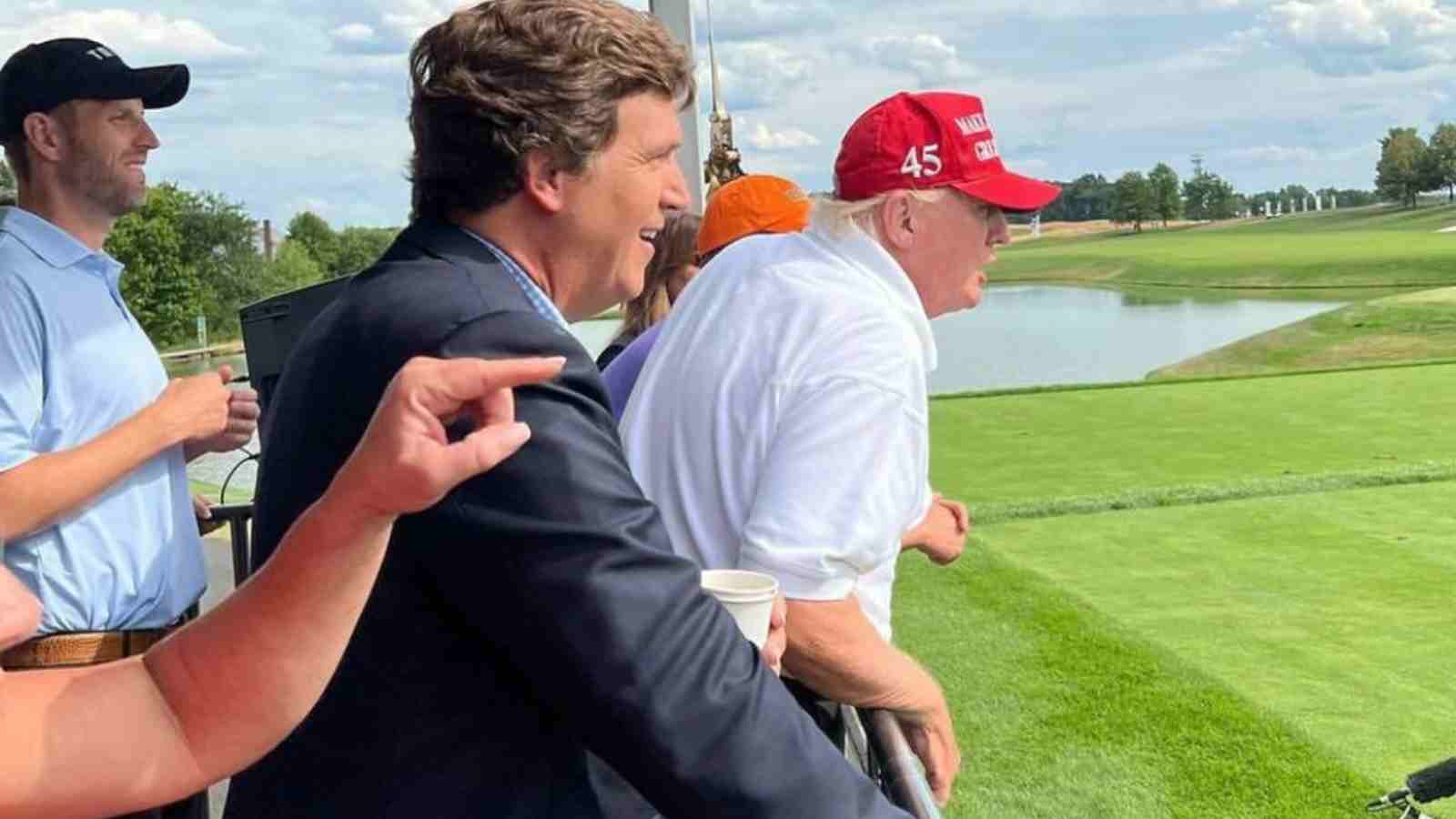 WATCH: “Lets go Brandon!”: Donald Trump, Tucker Carlson, others cheer and laugh as LIV Golf crowd chants