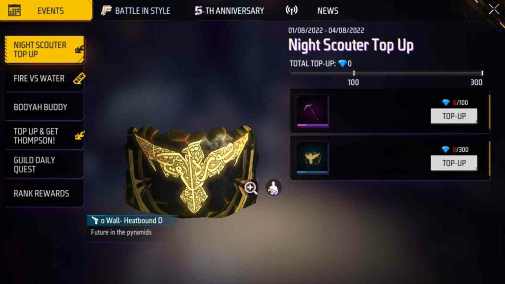 Night Scouter Top-Up Event: Rewards