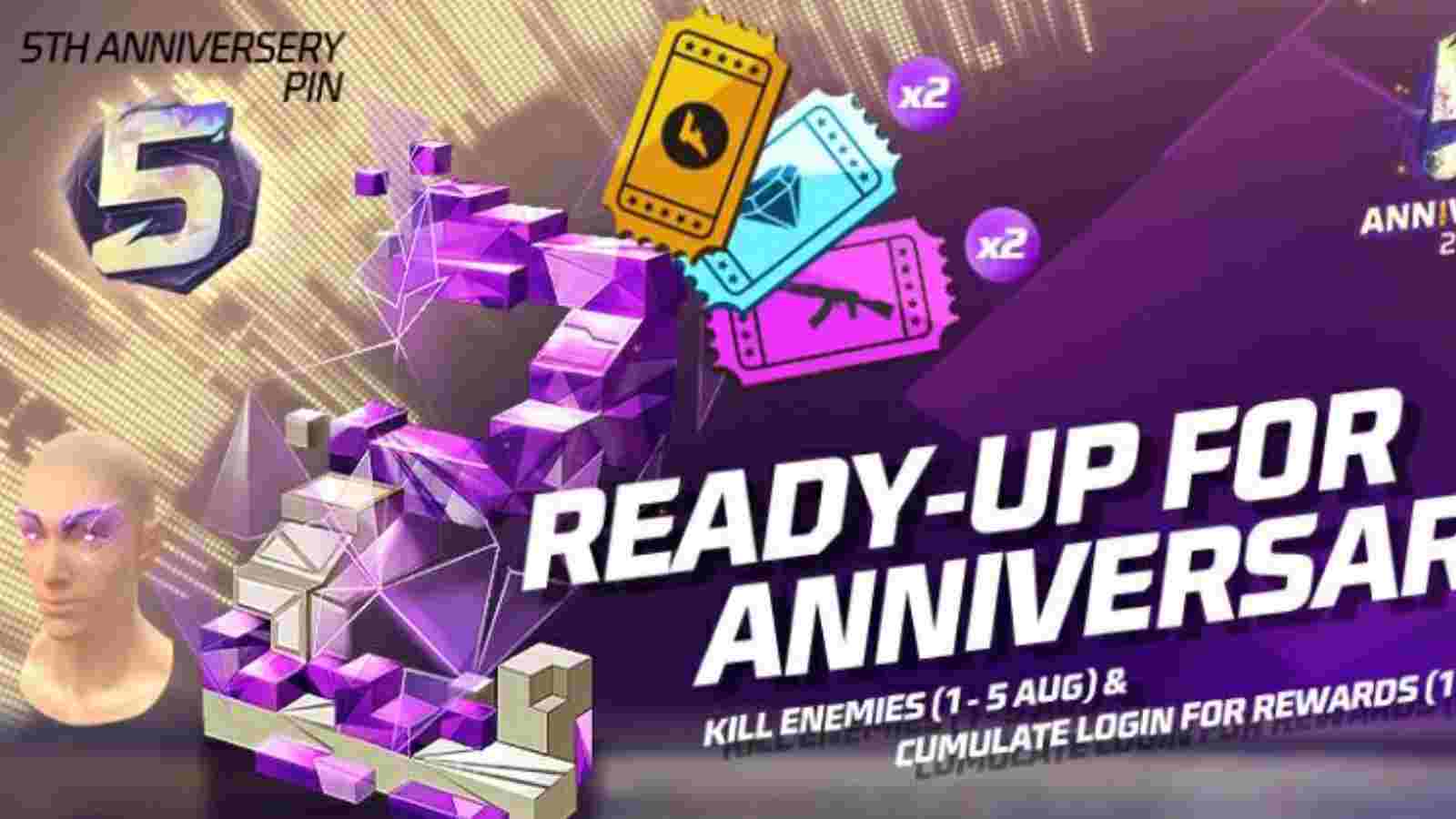 Free Fire MAX 5th Anniversary Event: Rewards, And More