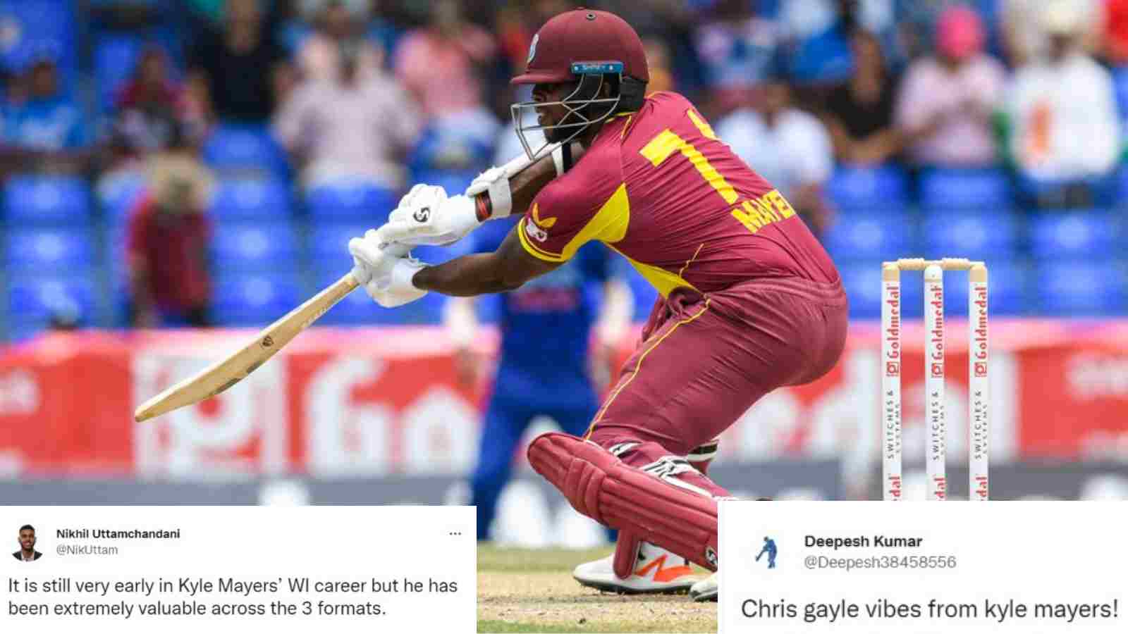 “Gayle vibes from Kyle”- Twitter reacts as Kyle Mayers stars with the bat to help WI reach 164/5