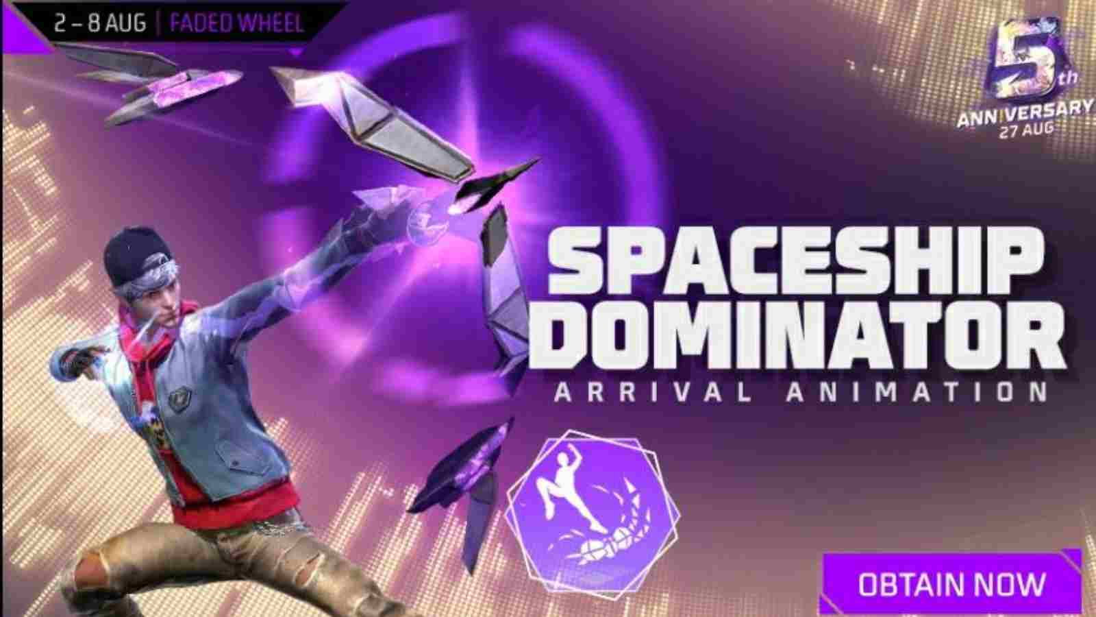 Free Fire MAX Spaceship Dominator Faded Wheel Event: Rewards, And More For August 2022