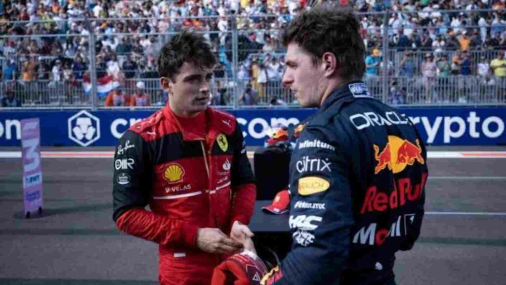 Charles Leclerc (on the left) and Max Verstappen (on the right)