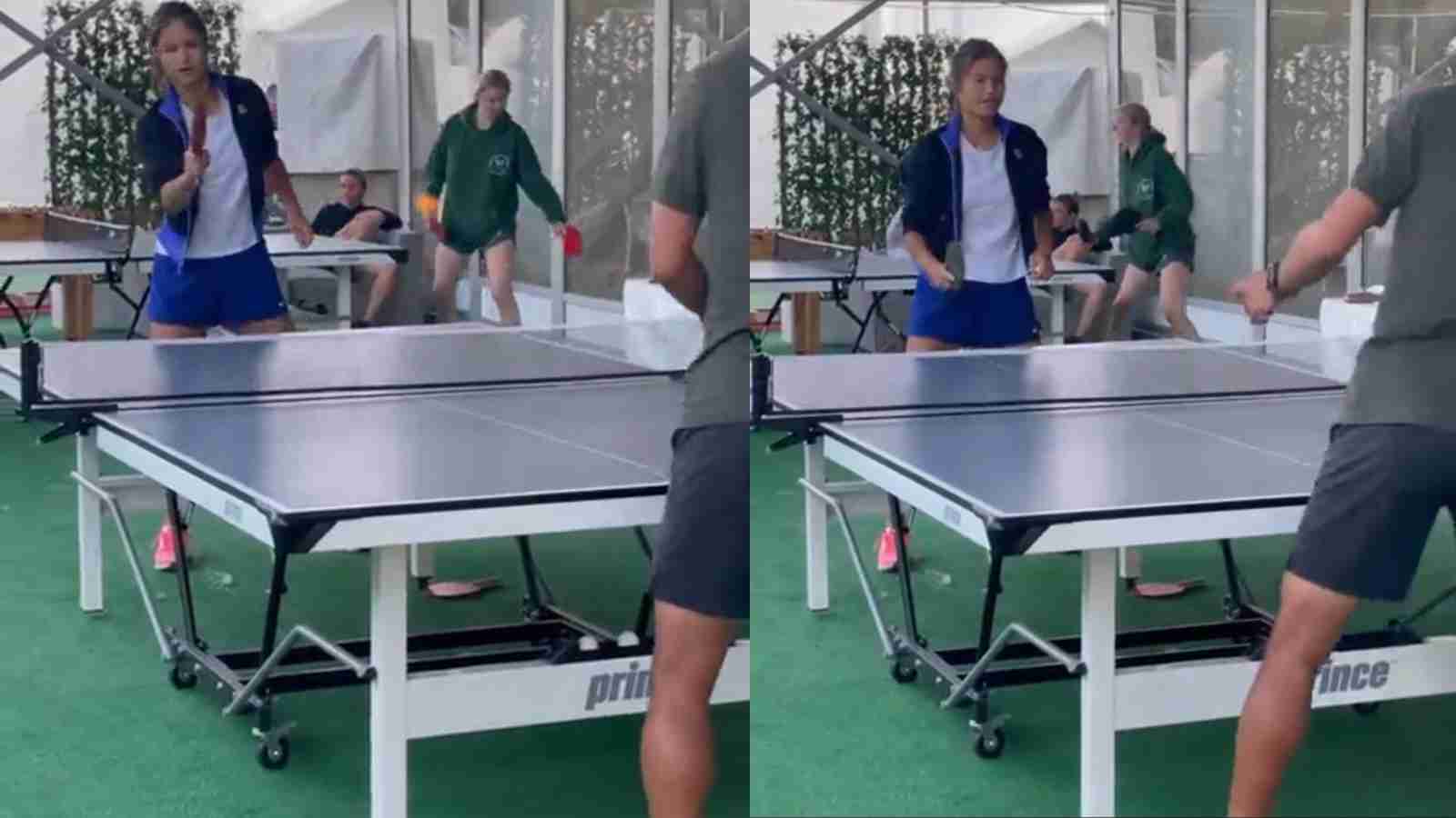 WATCH: Emma Raducanu displays her table tennis skills while competing at the Citi Open