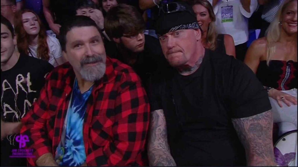 The Undertaker and Mick Foley at Ric Flair's last match