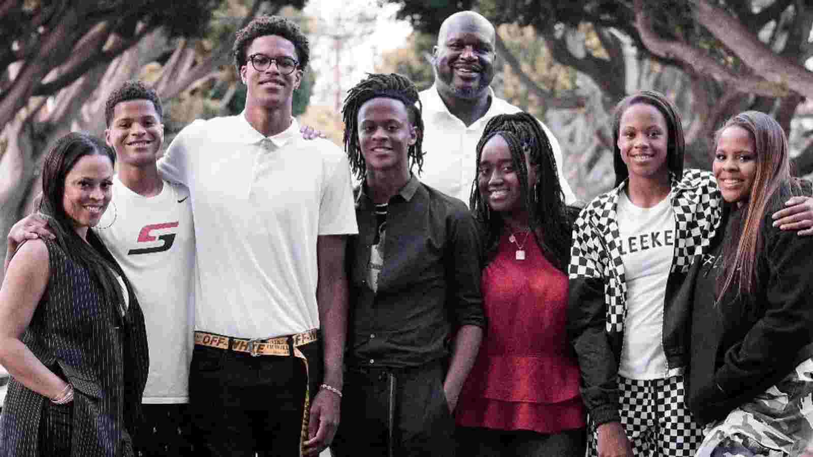 Shaquille O'Neal and his family