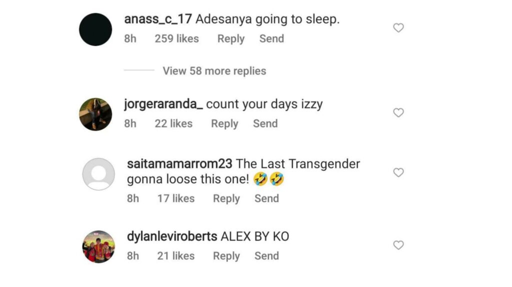 Fans trolling Israel Adesanya 