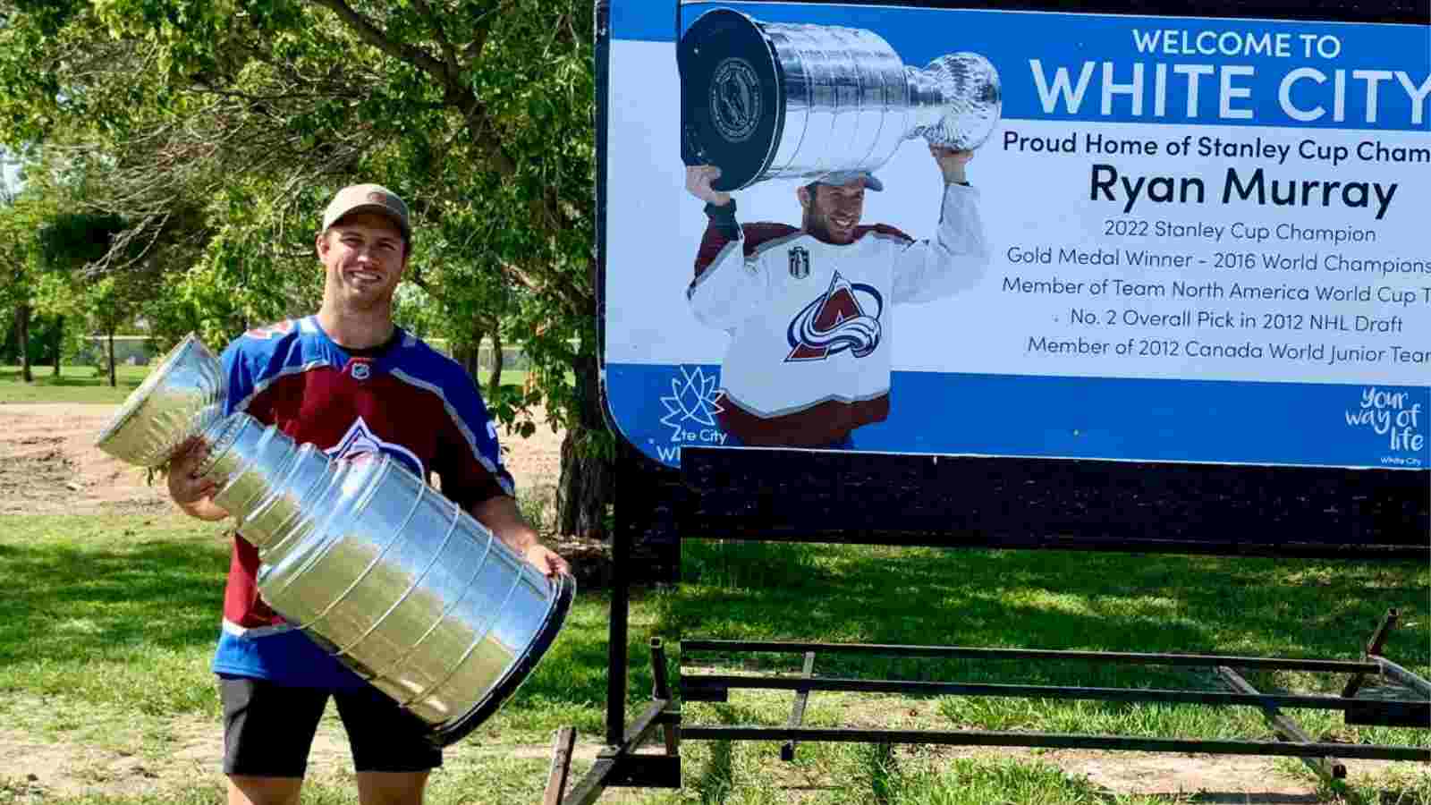 “Proud of Your Boy” – Ryan Murray and Mr. Stanley Cup get their own billboard in White City, Saskatchewan