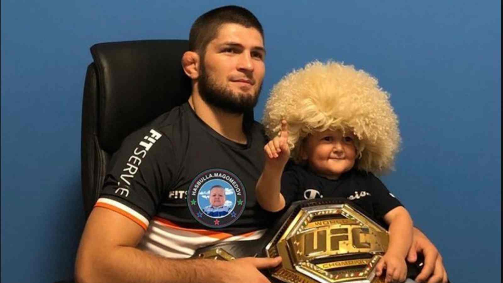 Hasbulla poses for an adorable picture as he joins Khabib Nurmagomedov as his team heads to Kyrgystan for a “grand tournament” under the Eagle FC Banner