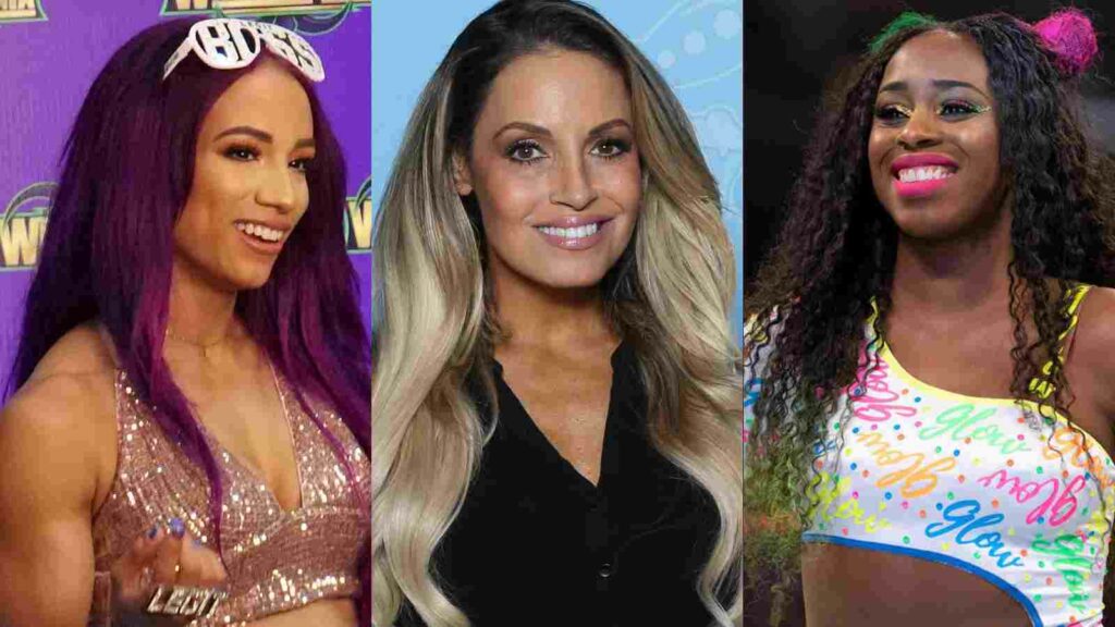 Sasha Banks, WWE Hall of Famer Trish Stratus and Naomi