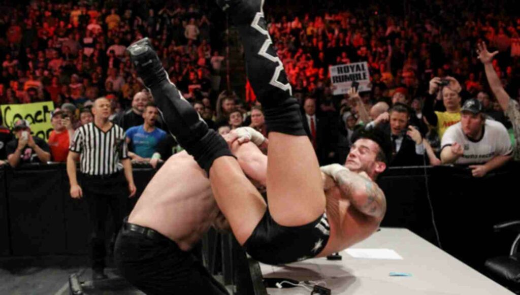  CM Punk in his last match at the Royal Rumble in WWE 