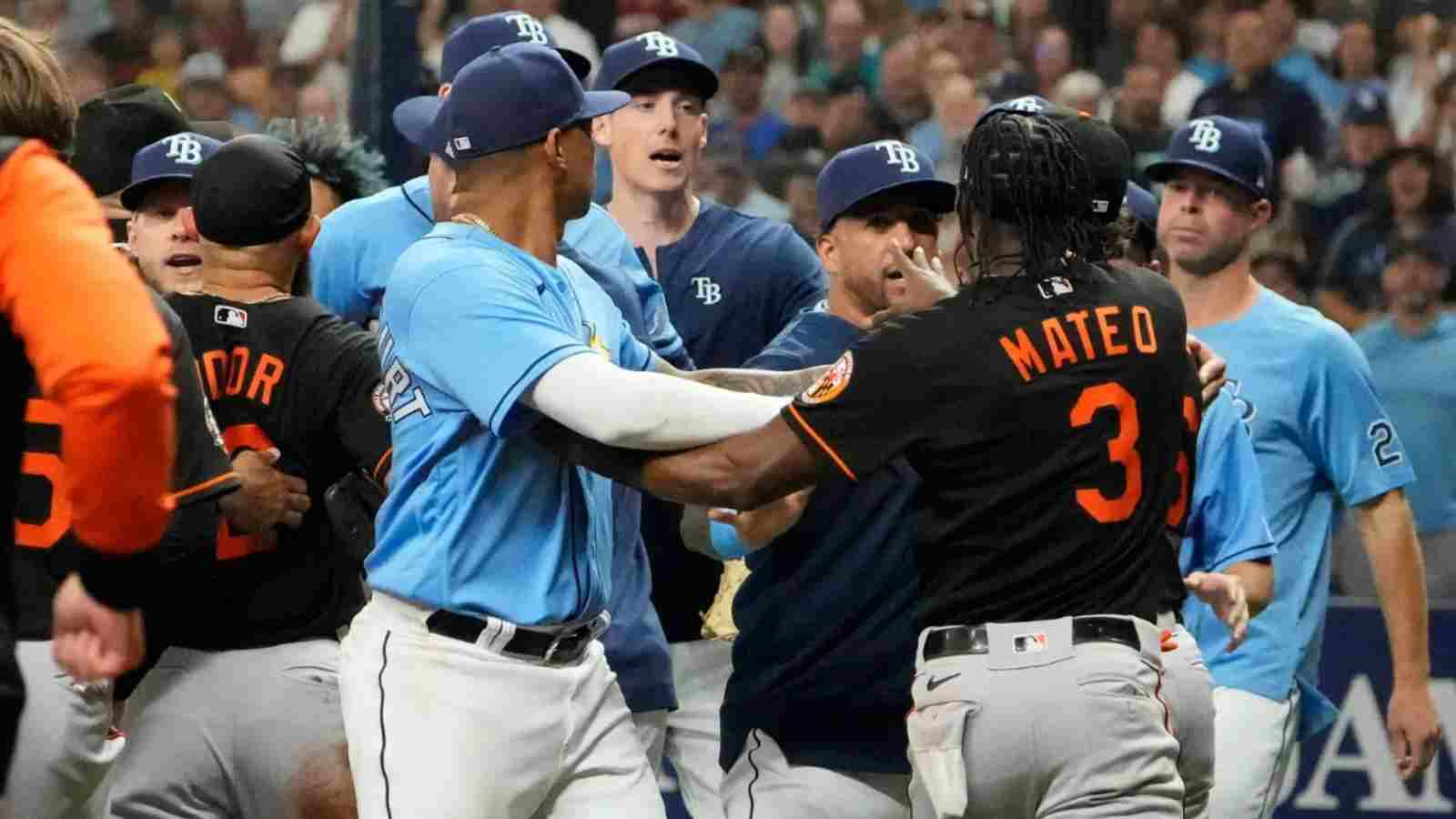 Watch: Rays vs Orioles, benches unloading into a brawl as single playoff spot escalates conflicts