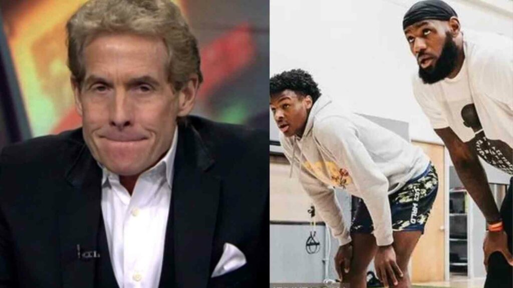 Skip Bayless, Bronny James and Lebron James