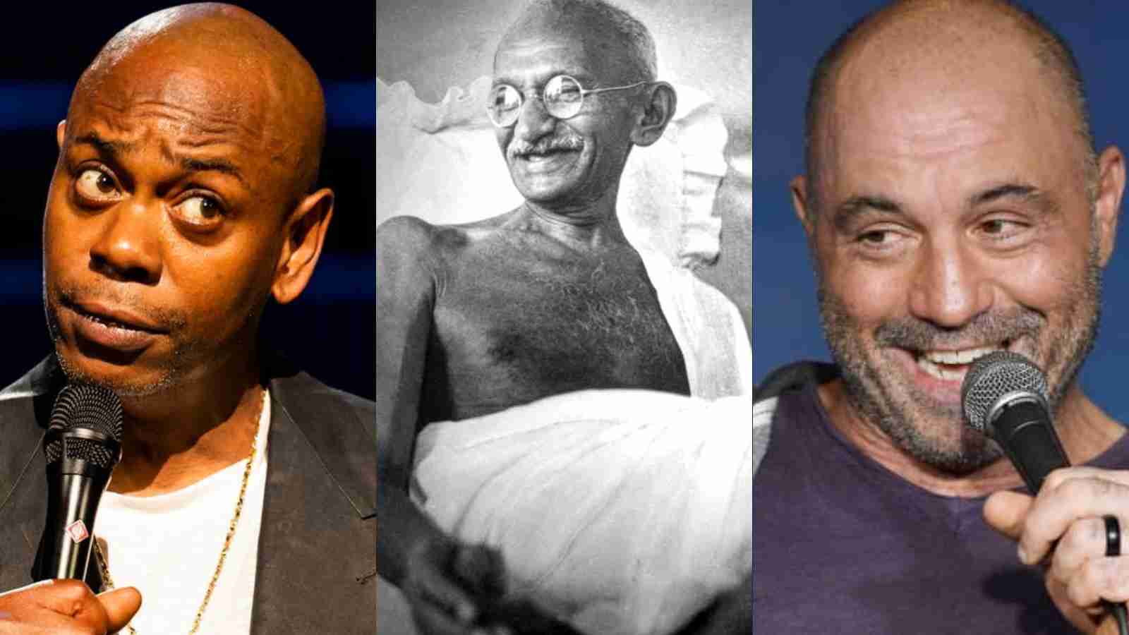 “Wasn’t writing N****R S*** in India” Joe Rogan and Dave Chappelle argue recent Controversies Should Not tarnish Gandhi’s incredible legacy