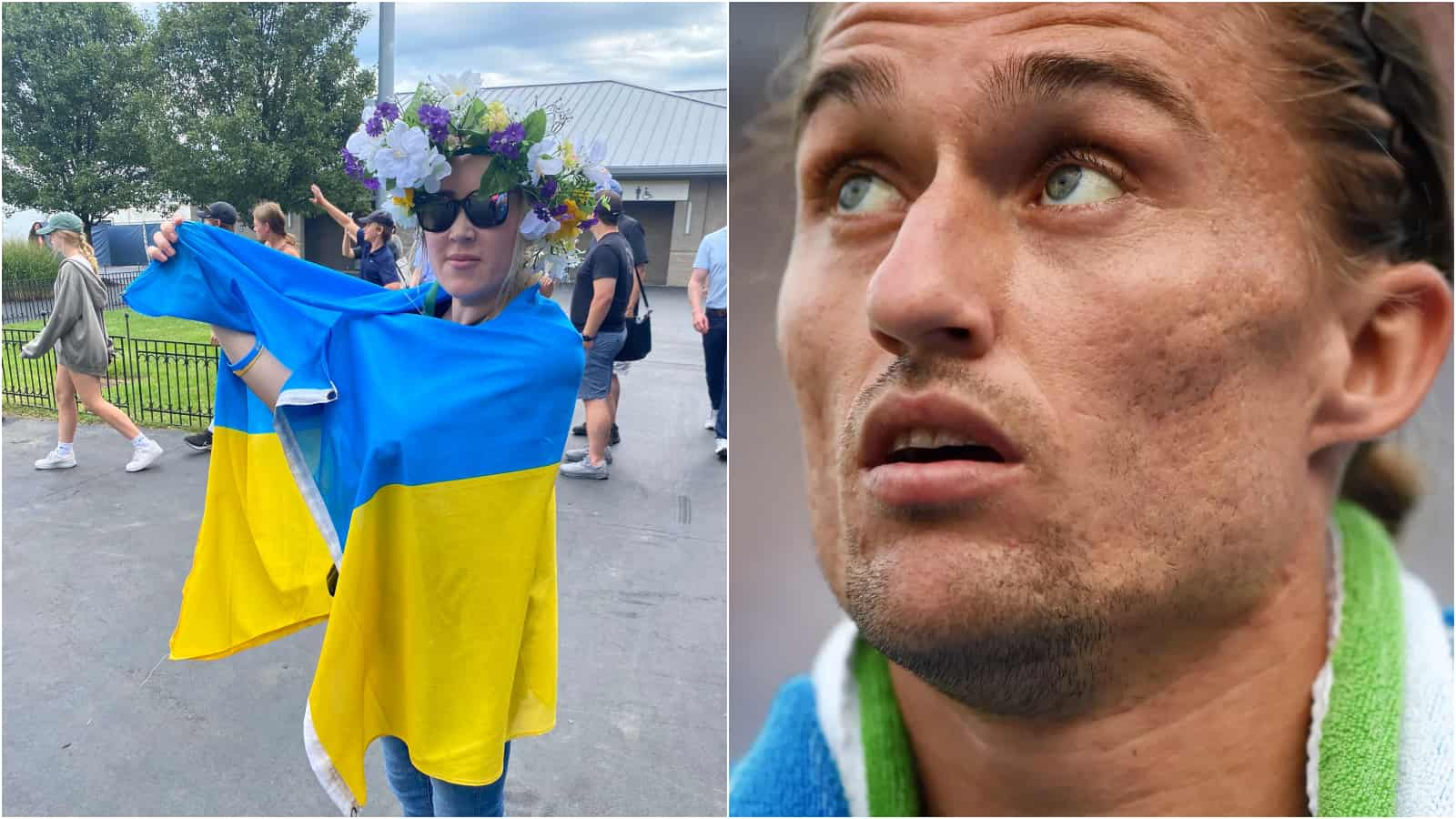 “To all Russian or Belarusian matches,” Alexandr Dolgopolov urges fans to bring Ukrainian flags after a fan supporting Ukraine was removed from the Cincinnati Open