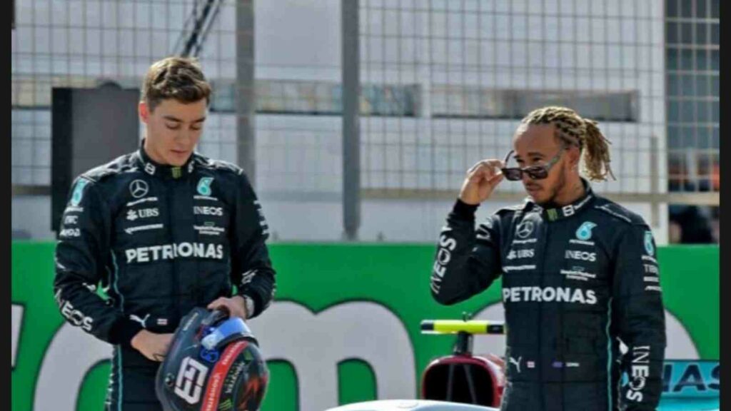 George Russell and Lewis Hamilton