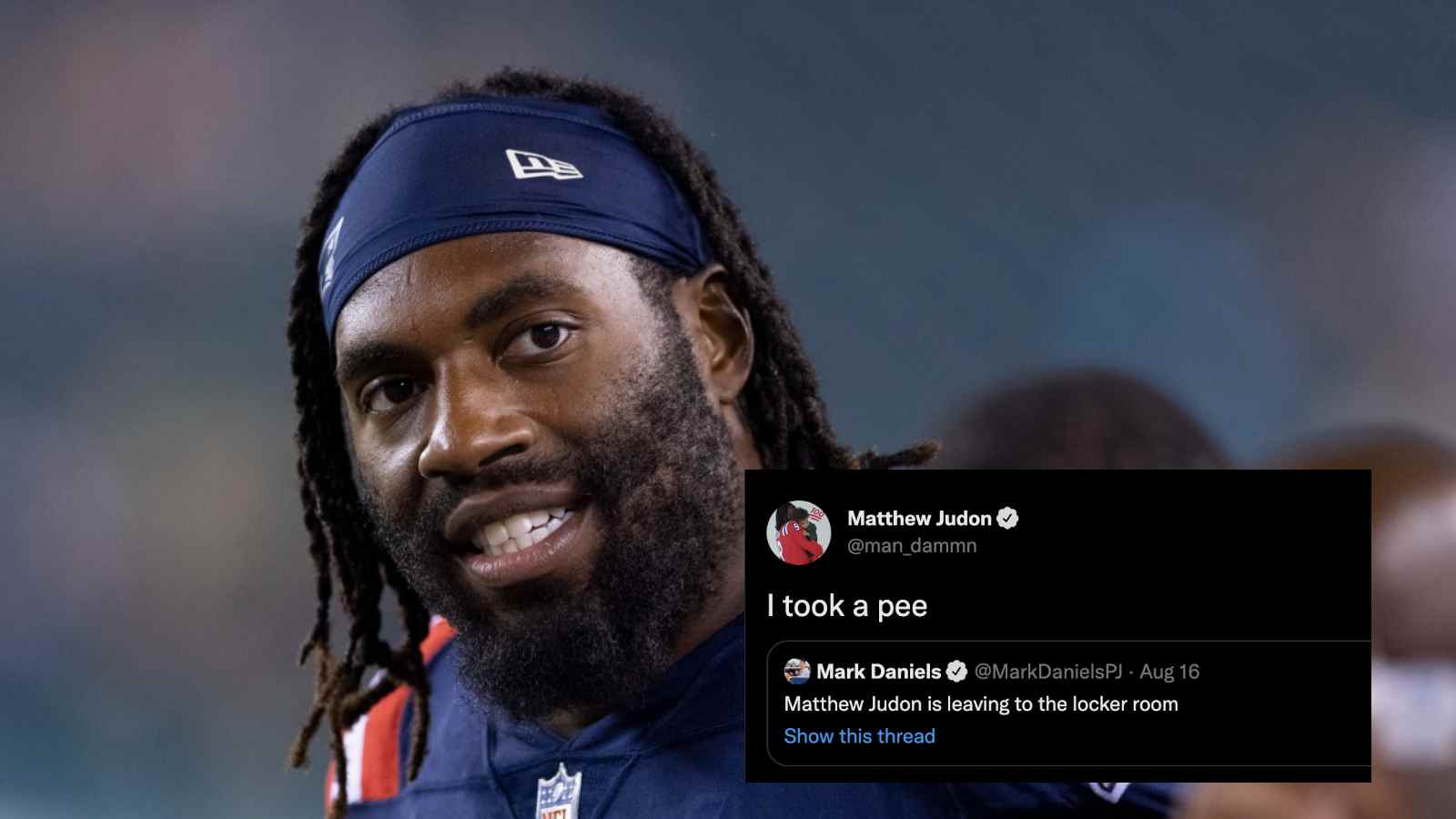 “TOOK A PEE,” Patriots OL Matthew Judon gives journalist a savage reply following fake news