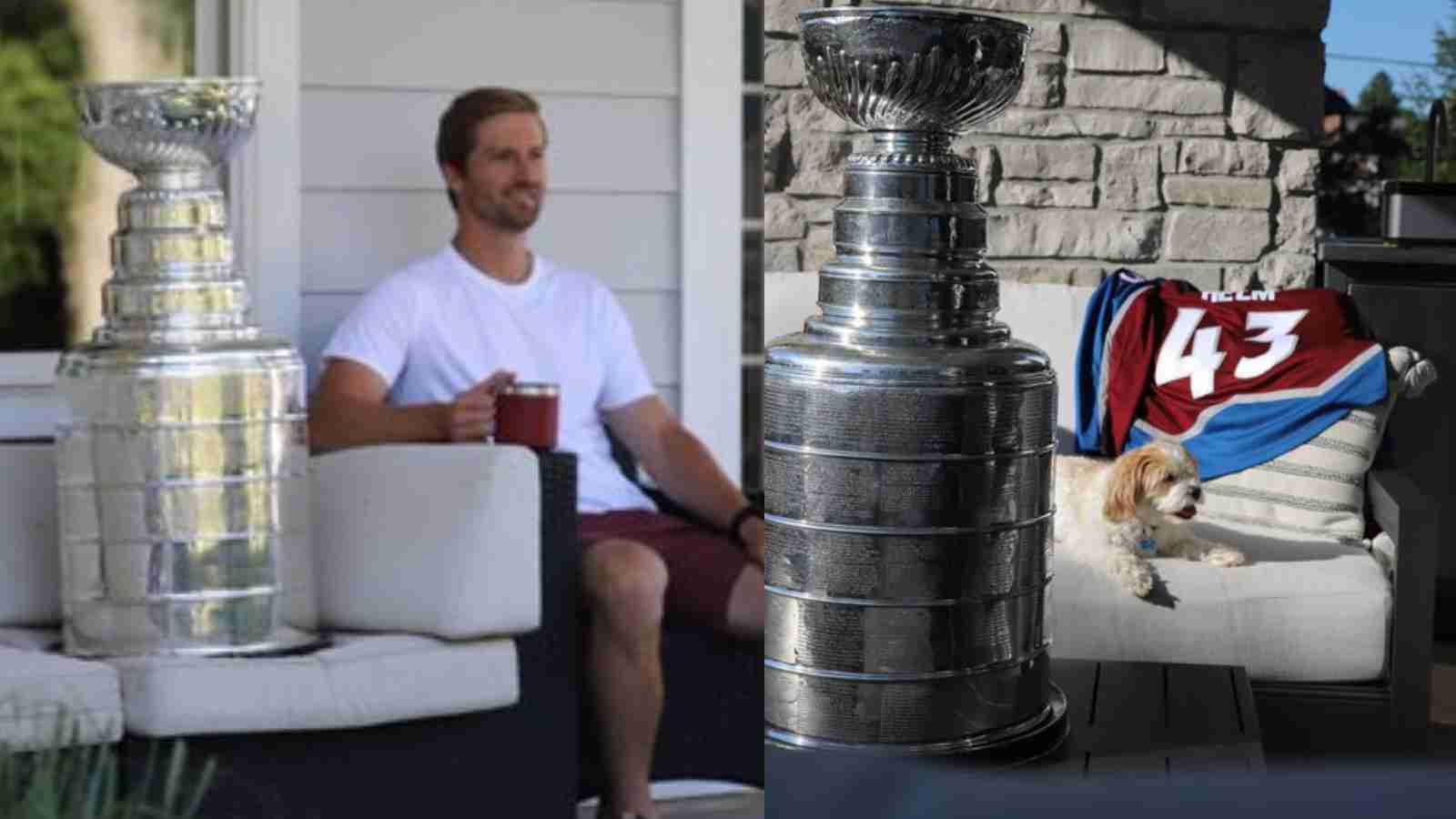 “Not just a good day, a great day” – Center Darren Helm enjoys a cozy morning on porch with Lord Stanley